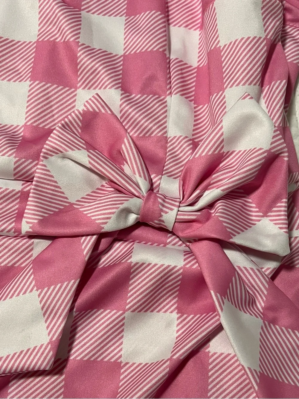 Barbie Pink Gingham Dress Costume with Hat and Necklace